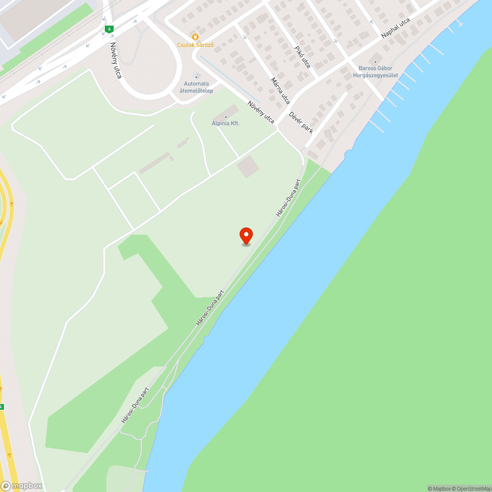 Hiányzó közvilágítás a kerékpárúton a Hárosi Duna-parton bejelentés helye