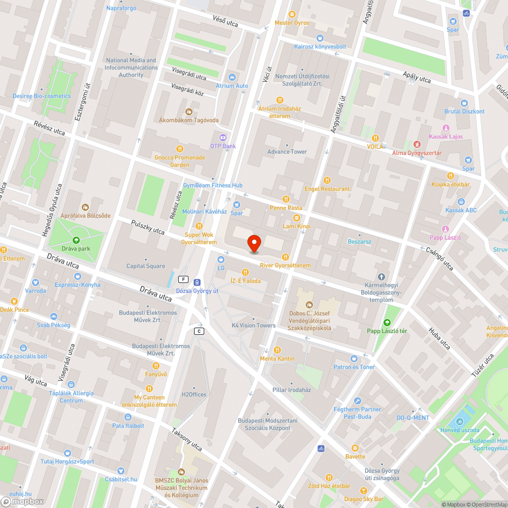 Huba utcai szemetes bejelentés helye