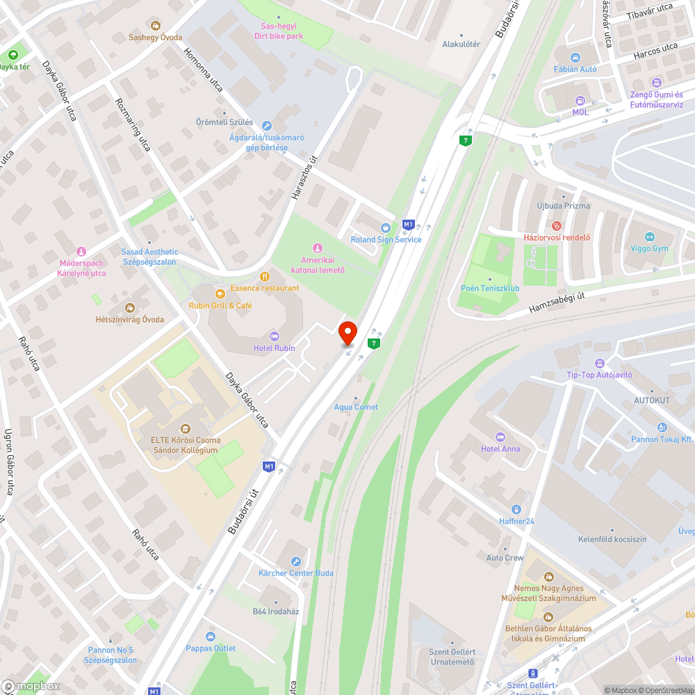 Budaörsi út (M1/M7 kivezető felé) sávok felfestése bejelentés helye