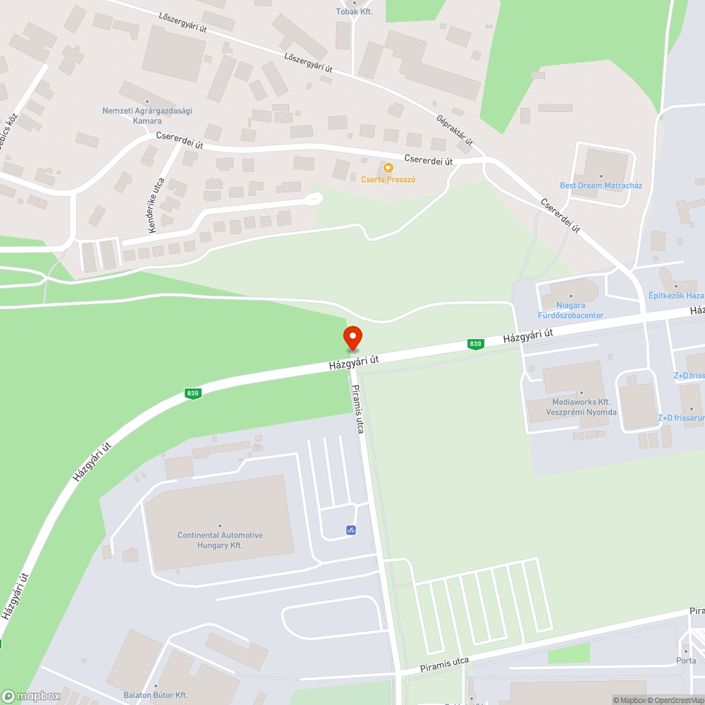 Kátyú bejelentés helye