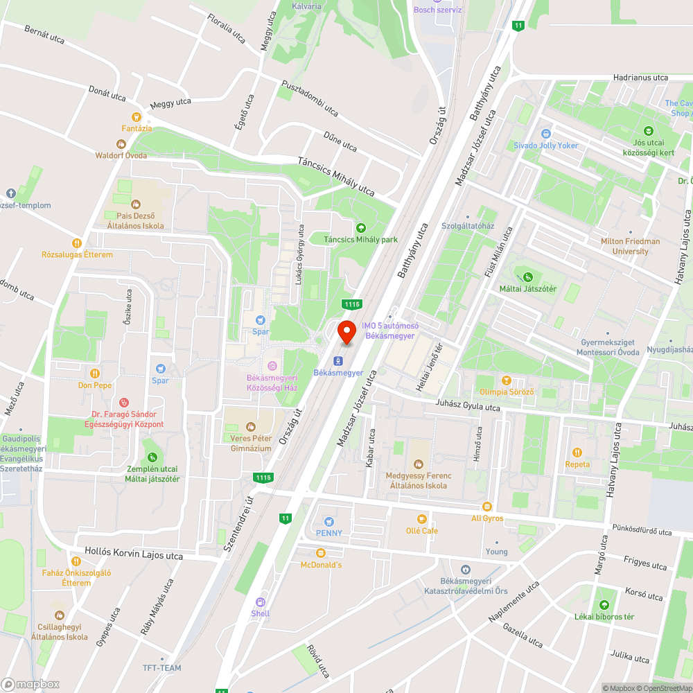 Békásmegyer H aluljáró bejelentés helye