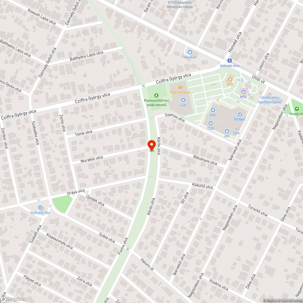 Elhagyott jármű bejelentés helye