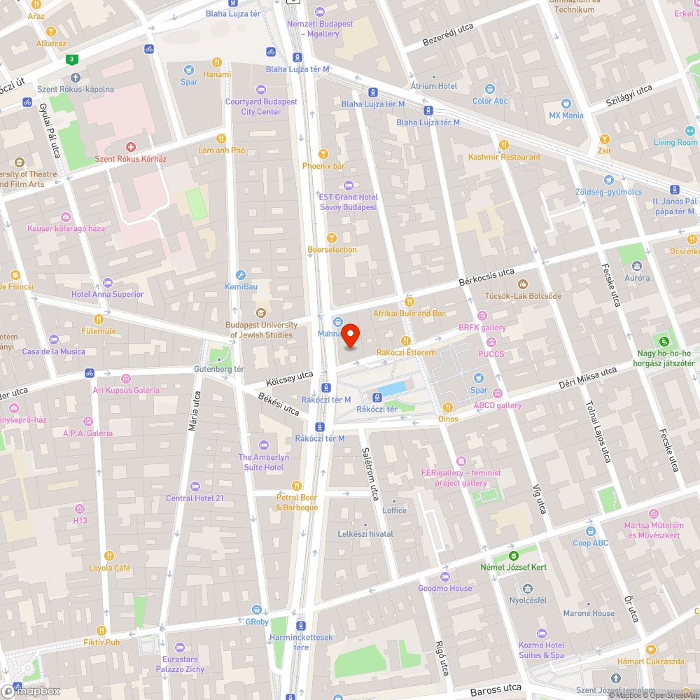 Elhagyott jármű a Rákóczi téren bejelentés helye