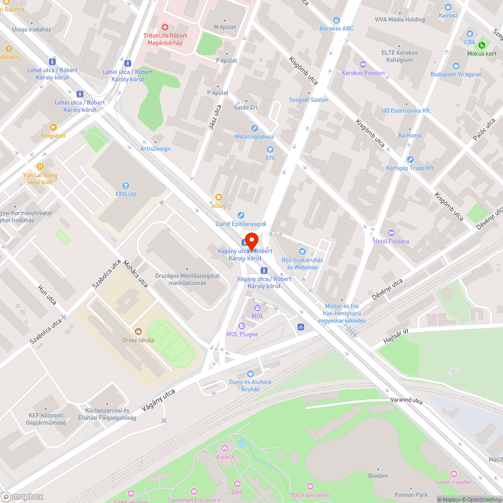 Utastájékoztató kijelző bejelentés helye