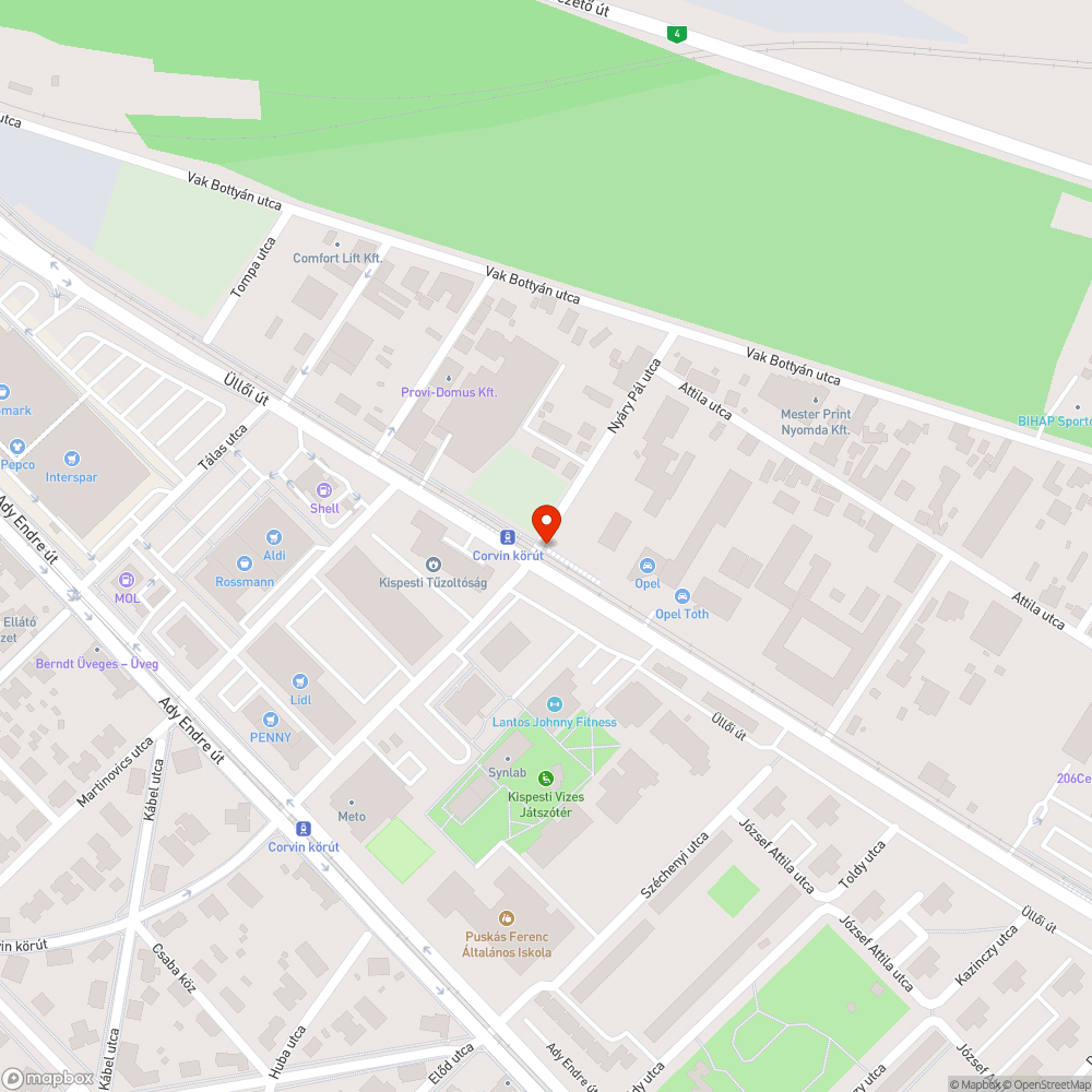 Szeméttel teli zsákok az Üllői út kispesti járdáján bejelentés helye