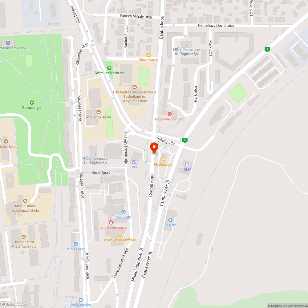 Útjelző tábla bejelentés helye