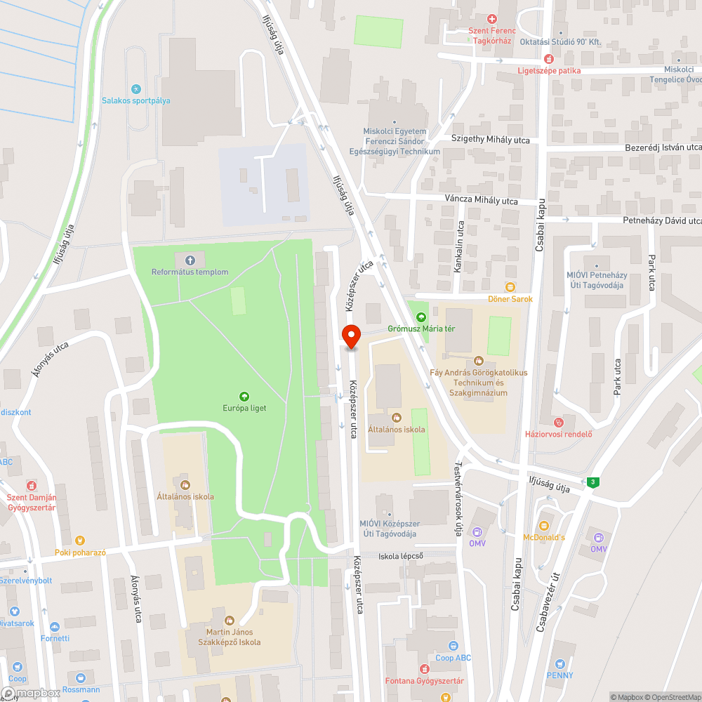 Elhagyott jármű bejelentés helye