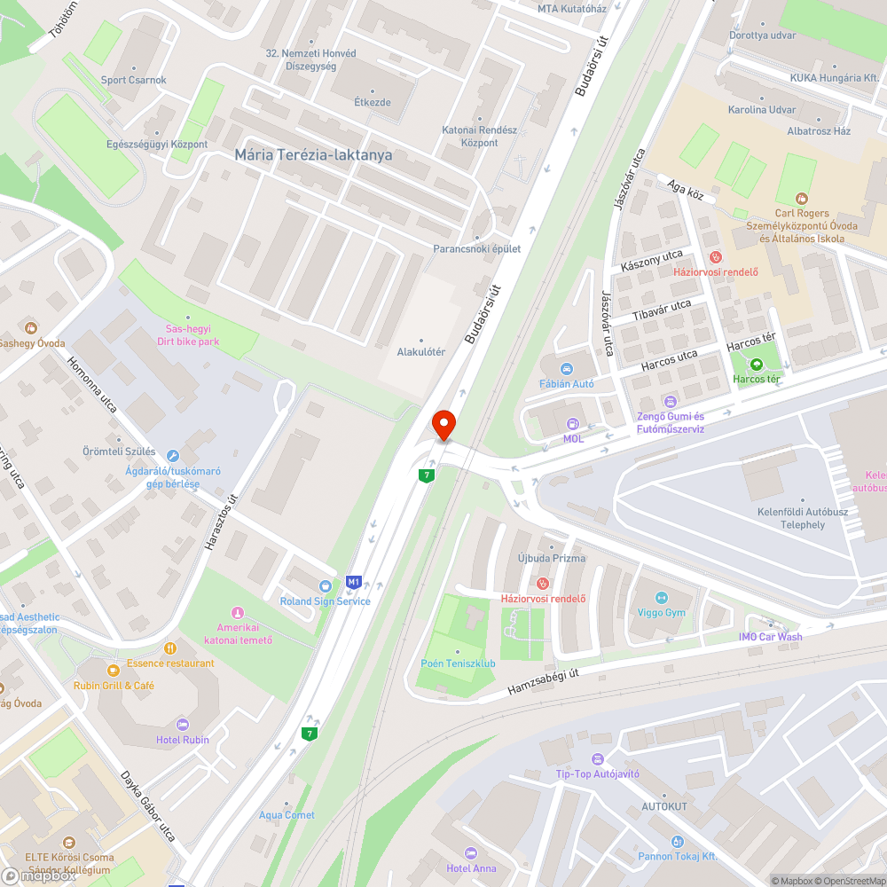 Budaörsi - Ajnácskő graffiti bejelentés helye