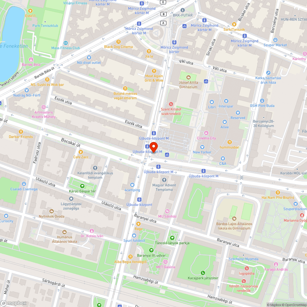 Újbuda-Központ "B" kijárat graffiti bejelentés helye