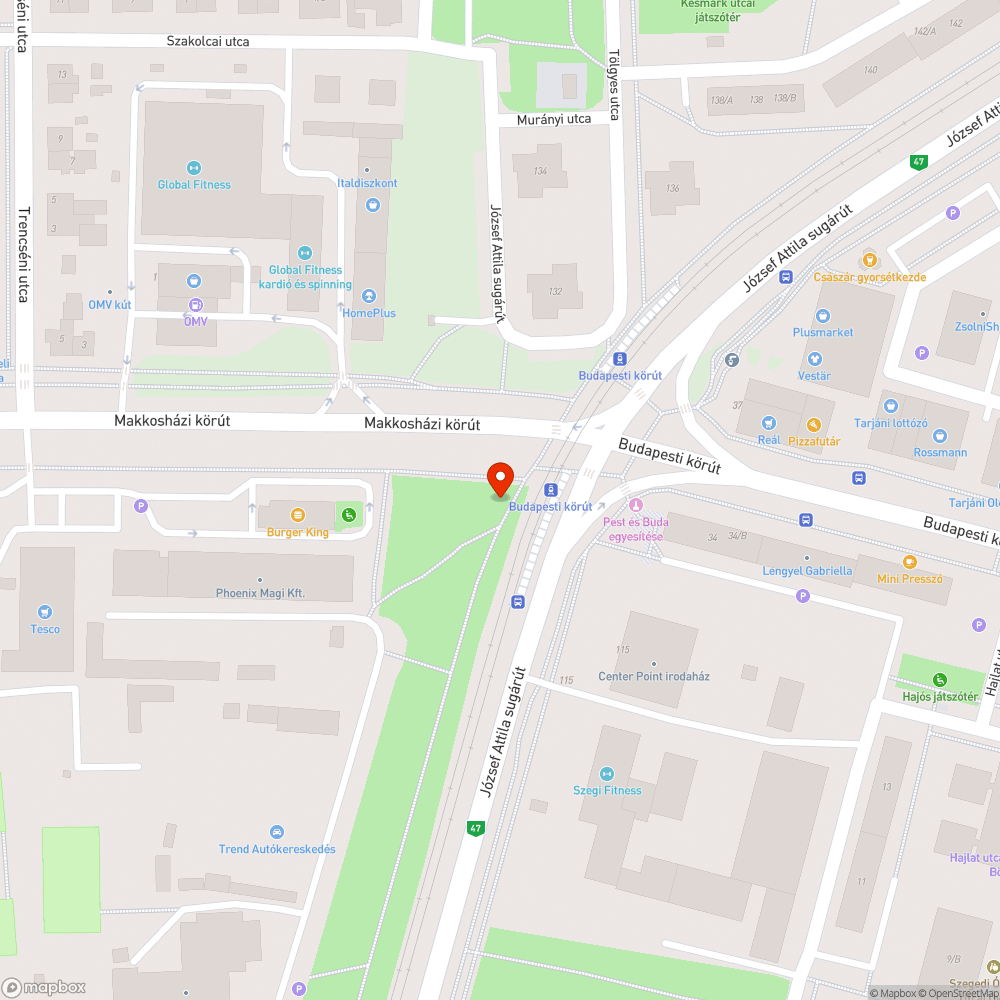 Felesleges oszlopok - Budapesti krt. és Makkosházi krt. sarka bejelentés helye