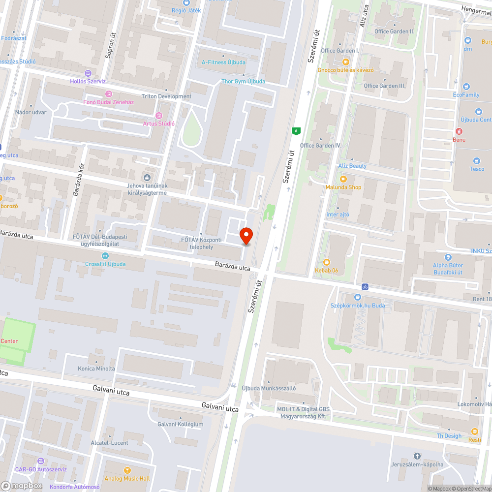 Rosszul beállított lámpa, FŐTÁV telephely bejelentés helye