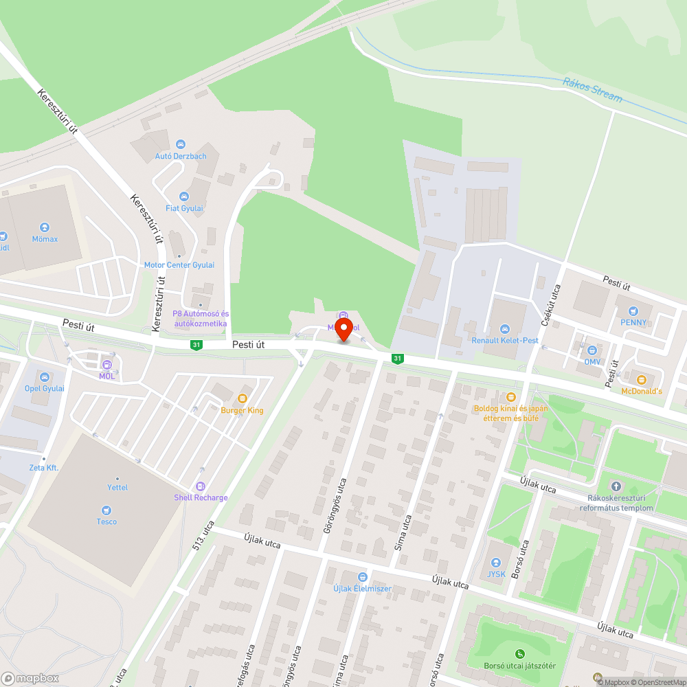 Kosz bejelentés helye