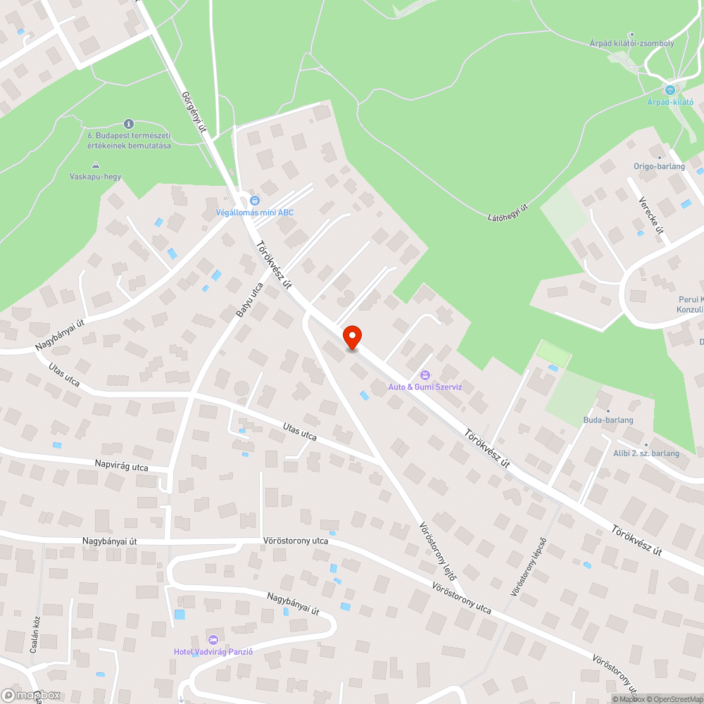 Telefonpóznáról lógó kábel bejelentés helye