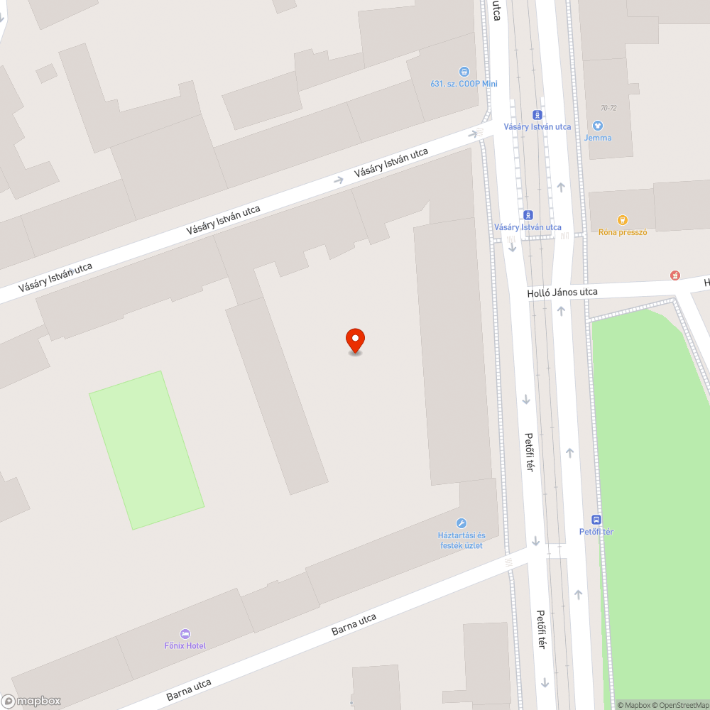 Belvárosi szemetes bejelentés helye