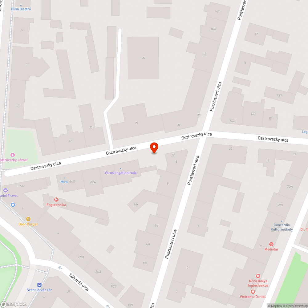 Tuskómarás - Osztrovszky u. 22. bejelentés helye