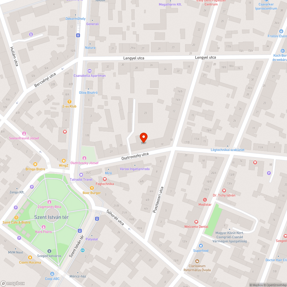 Tuskómarás - Osztrovszky utca 21. bejelentés helye