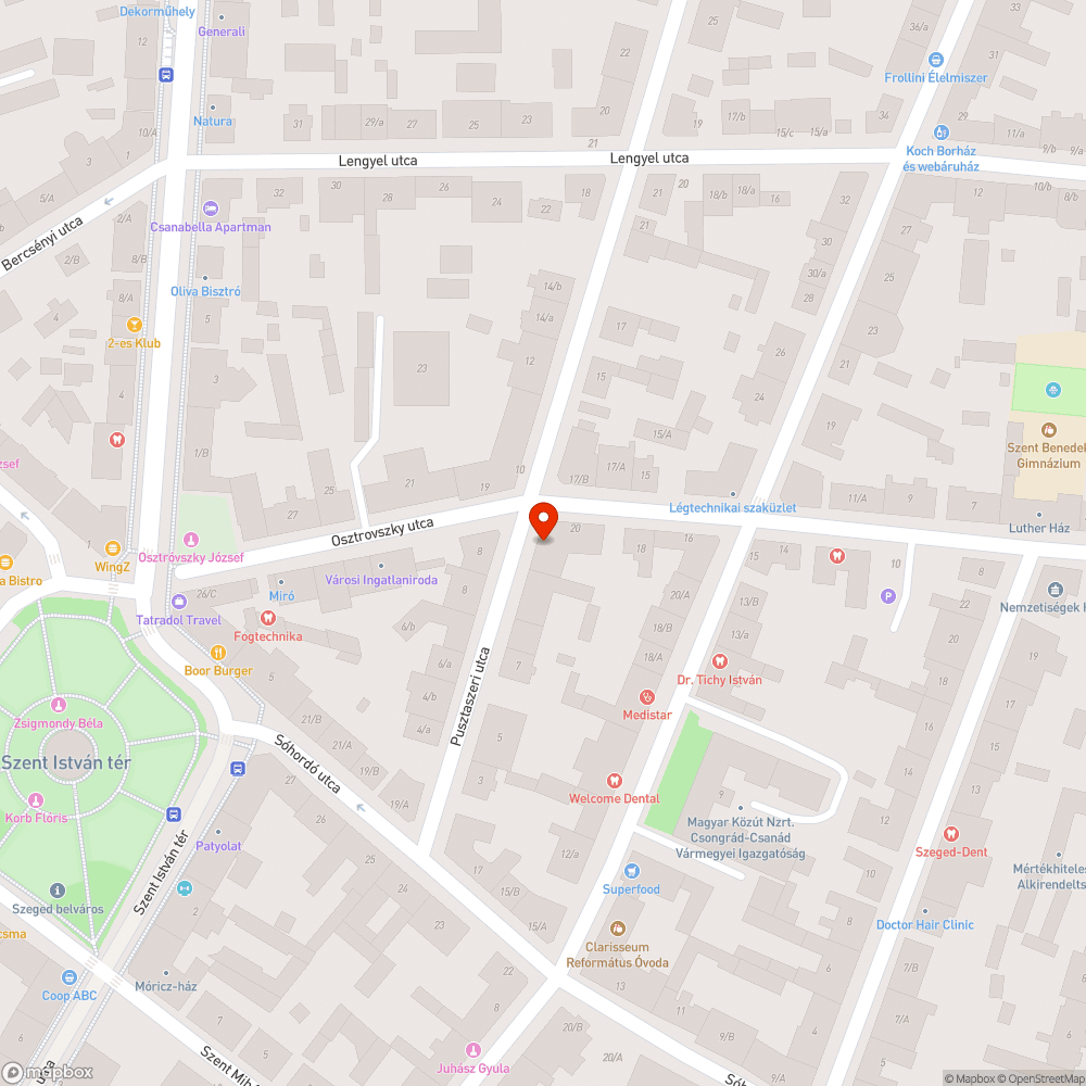 Tuskómarás - Osztrovszky utca 20. bejelentés helye