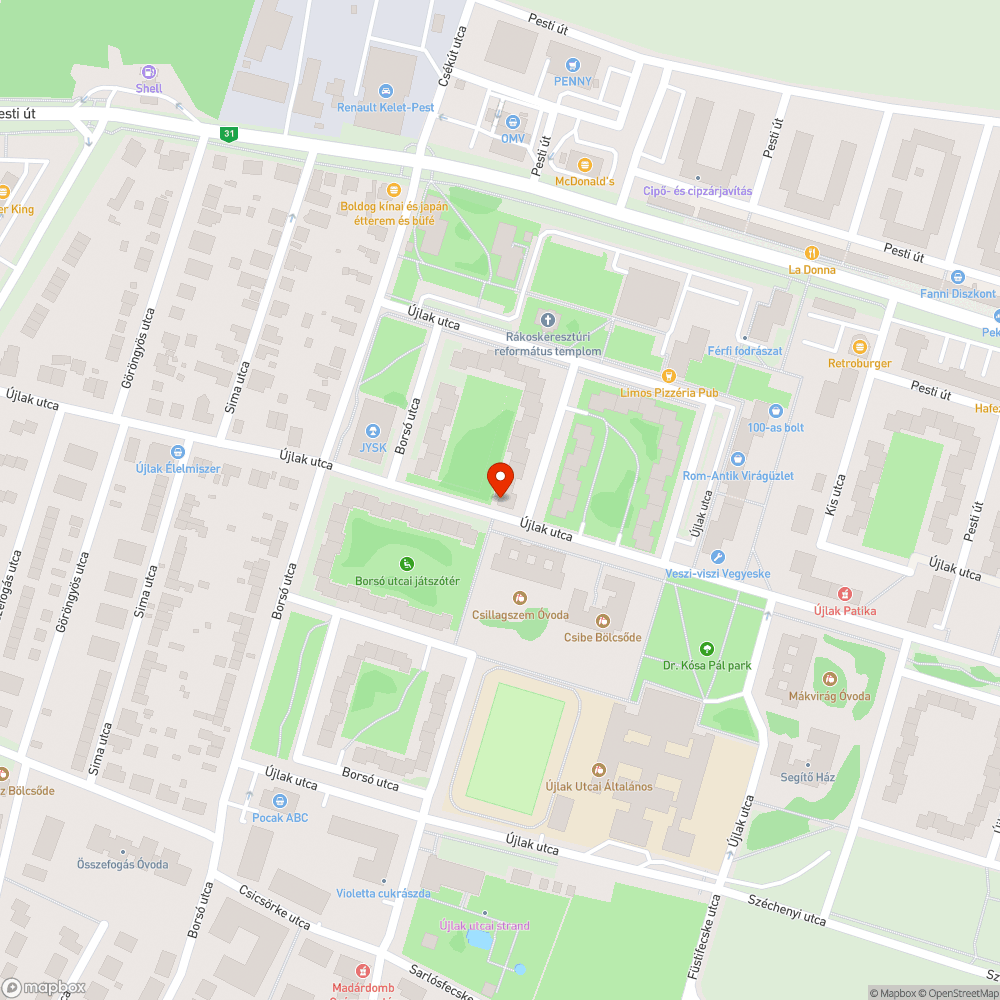 Nagyon magas bejelentés helye