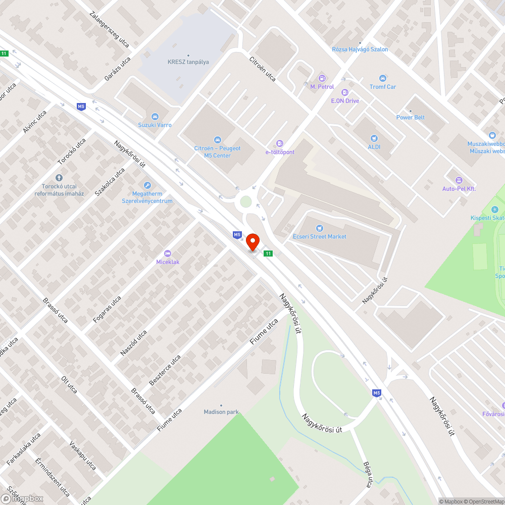 Szemét a felüljáró alatt bejelentés helye