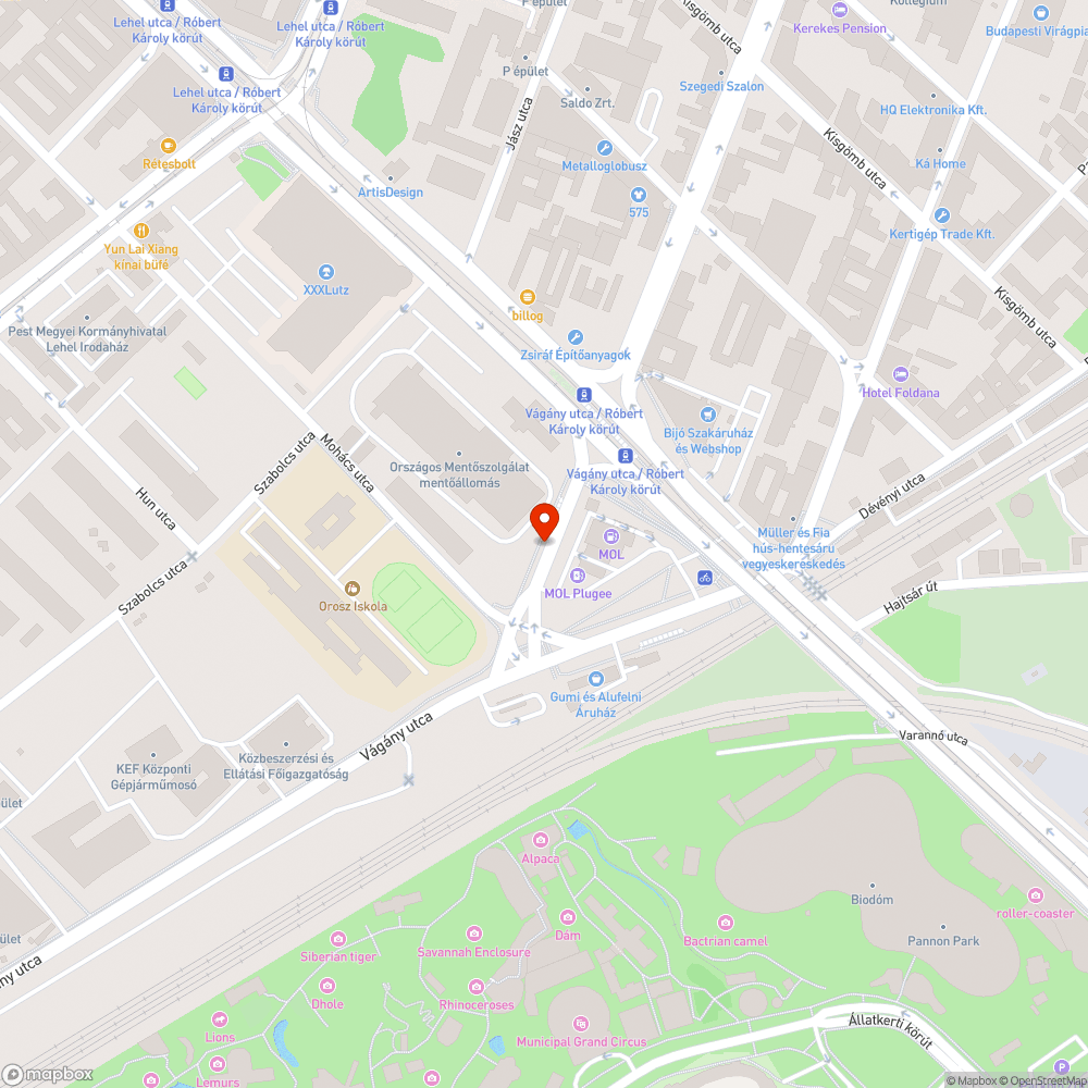 Balesetveszélyes kátyú a járdán bejelentés helye