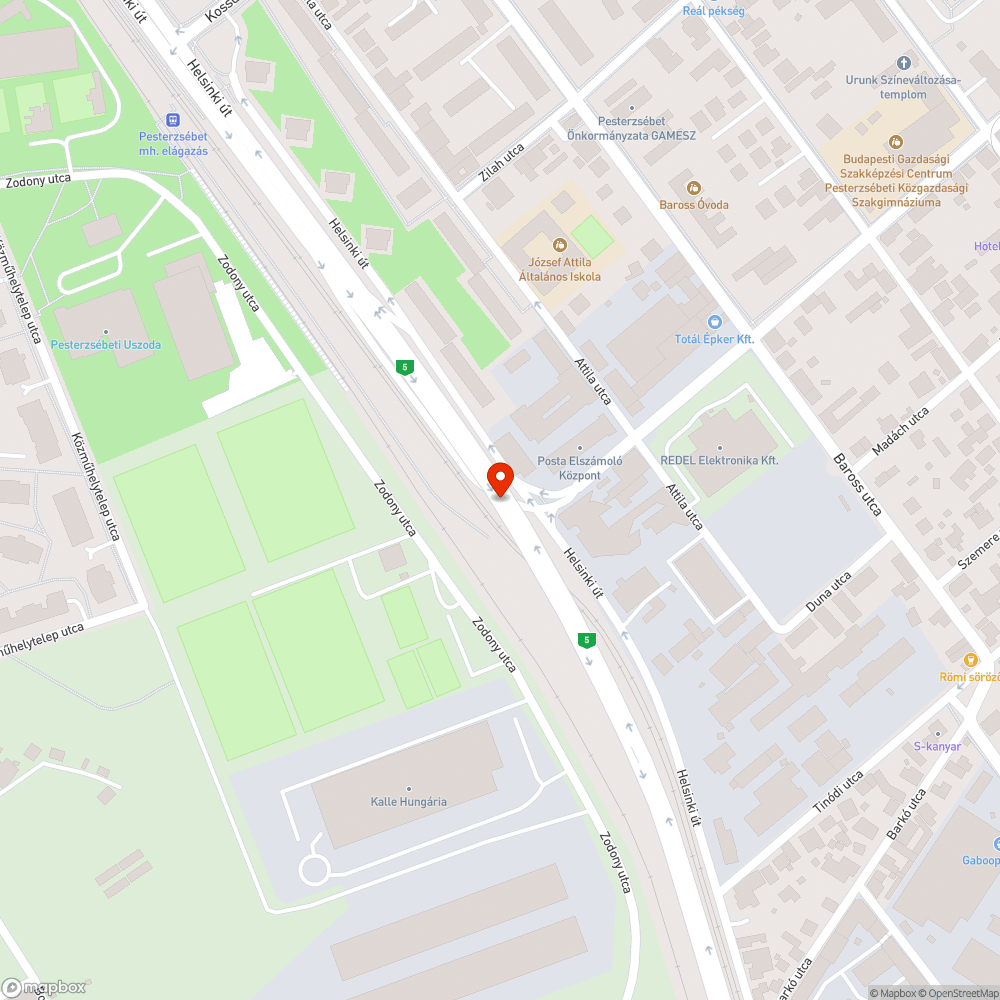 Helsinki úti felüljáró alatt szemét bejelentés helye