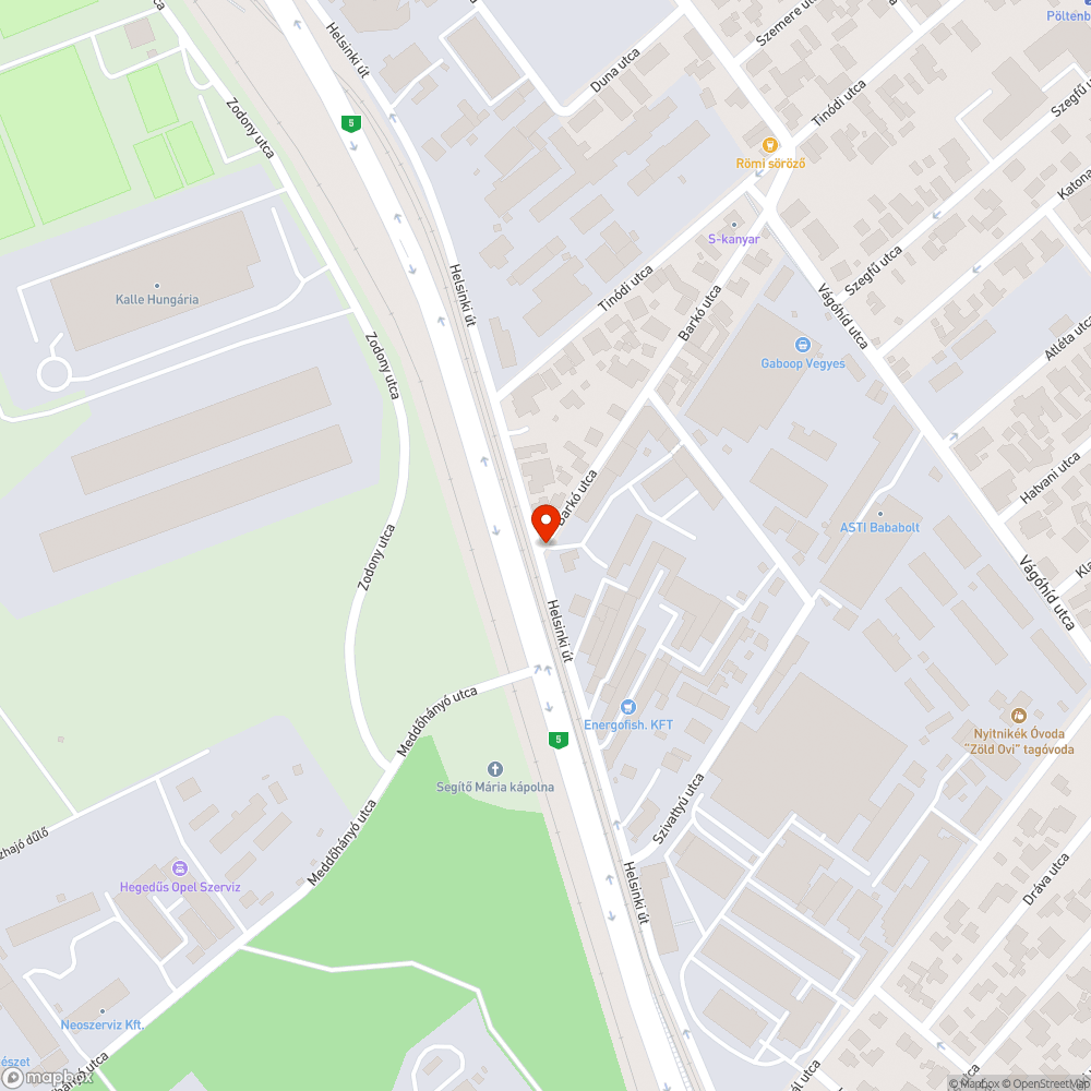 Pesterzsébet Barkó utca szemét bejelentés helye