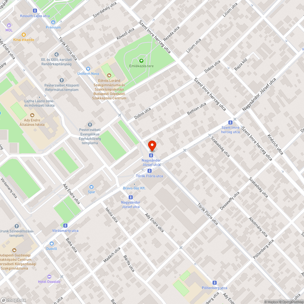 Kiégett lámpa bejelentés helye