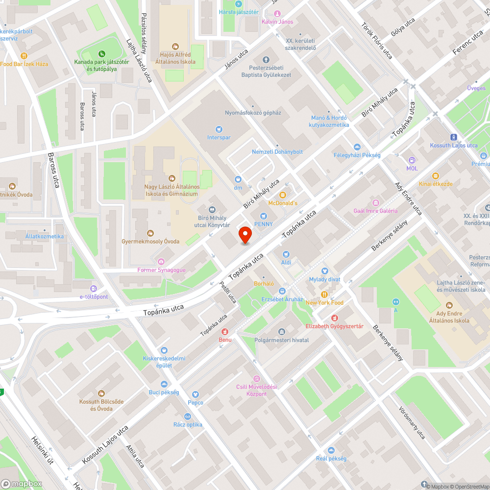 Összefirkált megálló bejelentés helye