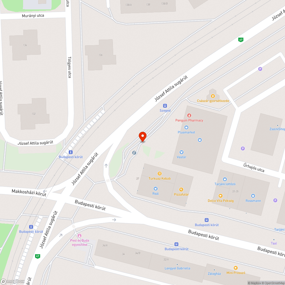 József A. sgt. balesetveszelyes járda bejelentés helye