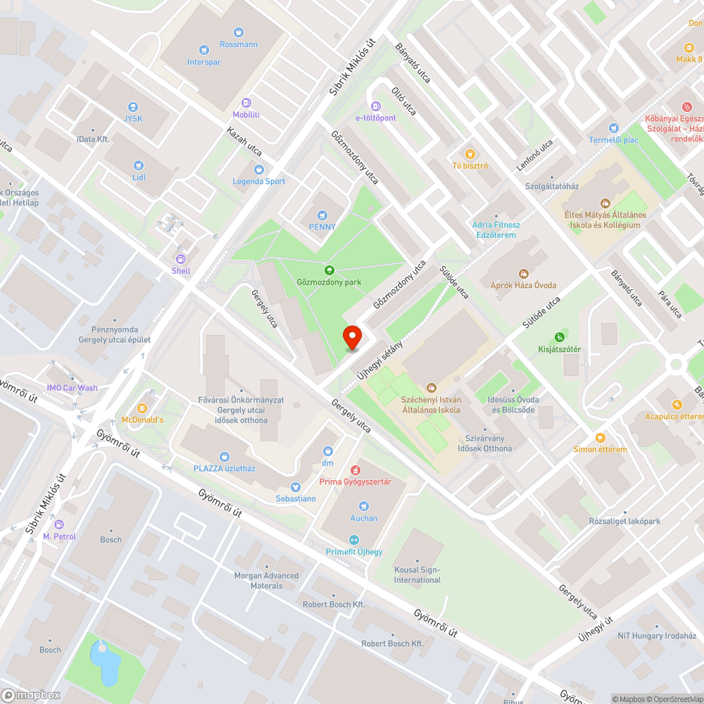 Gőzmozdony utca 18-20 - Beszakad tűzcsap bejelentés helye