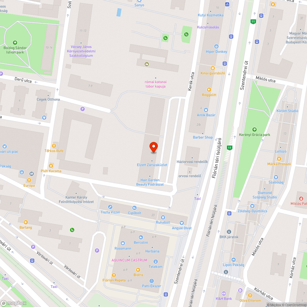 3.ker Kerék utcai Általános Iskola zebra bejelentés helye