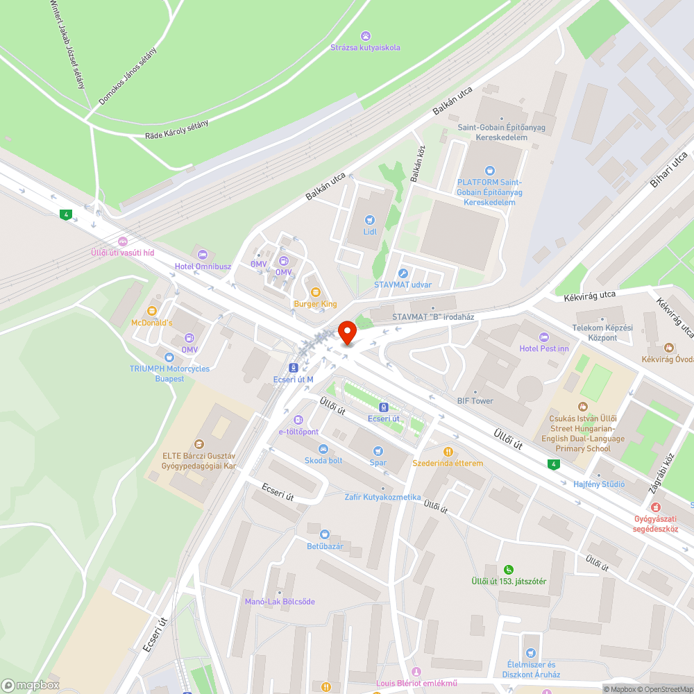 Üllői út - Ecseri út kereszteződésben építkezésből visszamaradt terelővonalak bejelentés helye