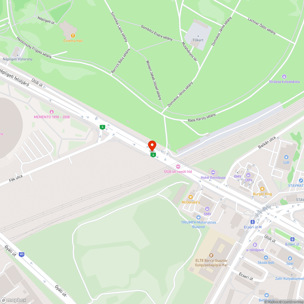 Üllői út kerékpársáv és terelővonalak bejelentés helye