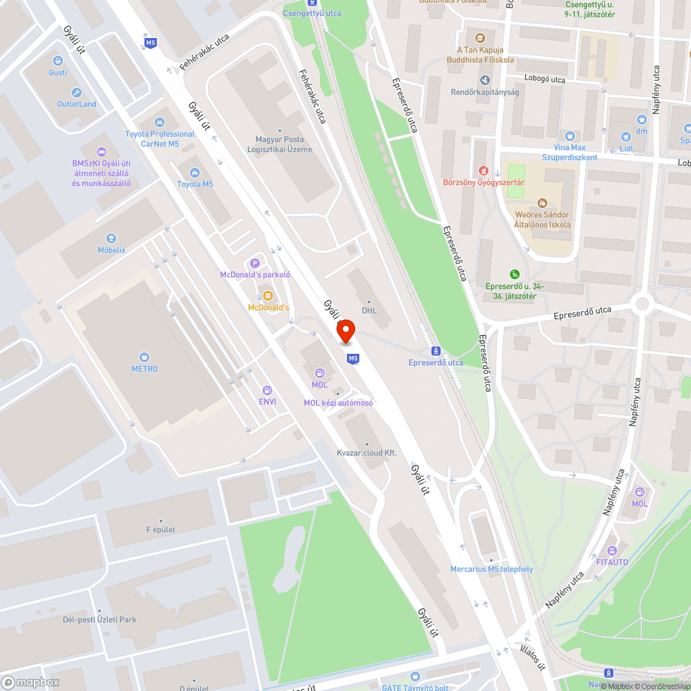 Sötét, nem működő jelzőlámpa bejelentés helye