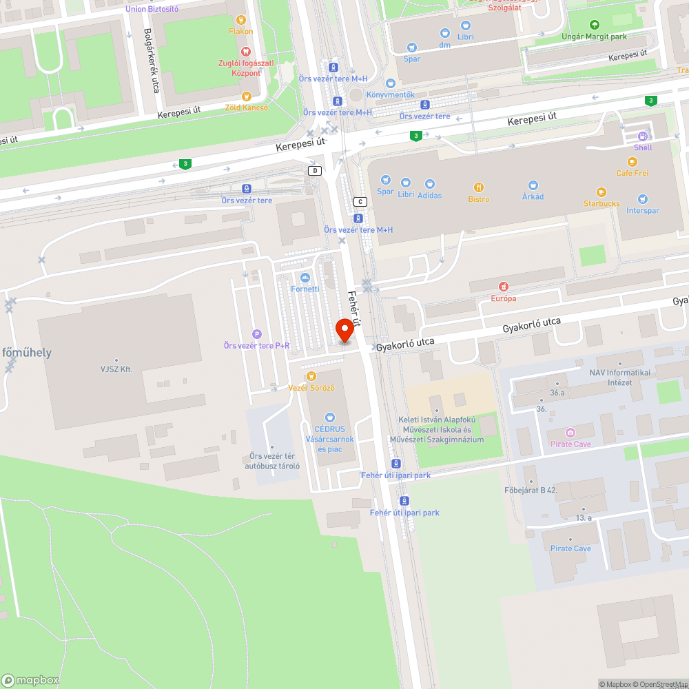 Hiányzó fényterelő bejelentés helye