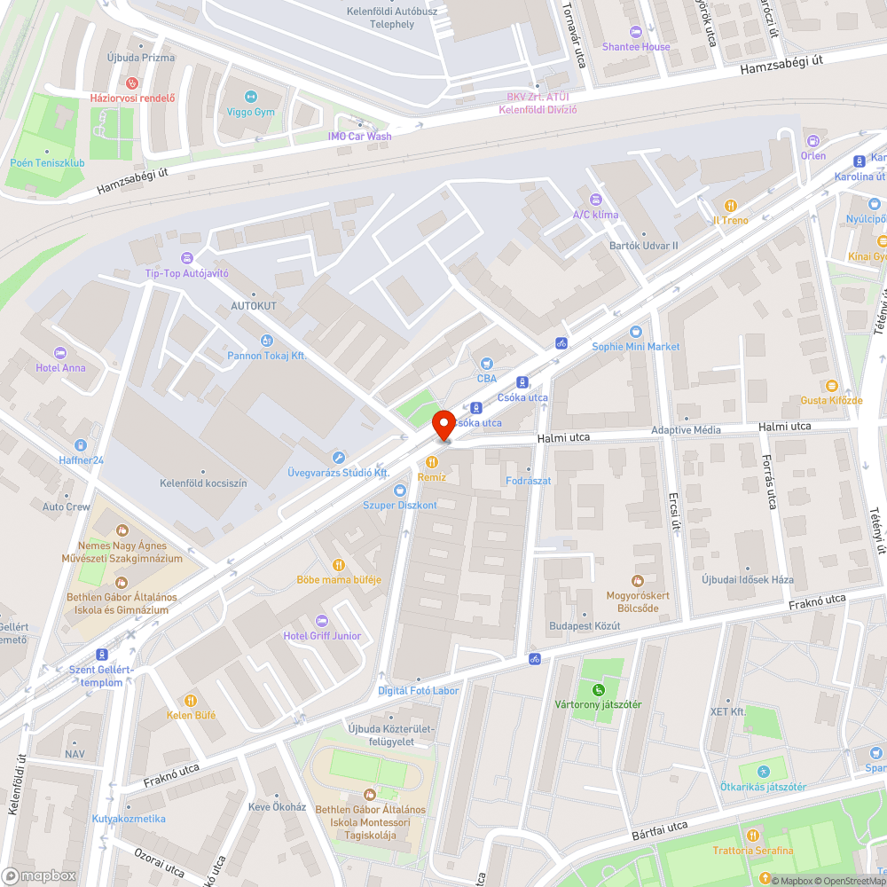 Kidőlt köztéri szemetes bejelentés helye