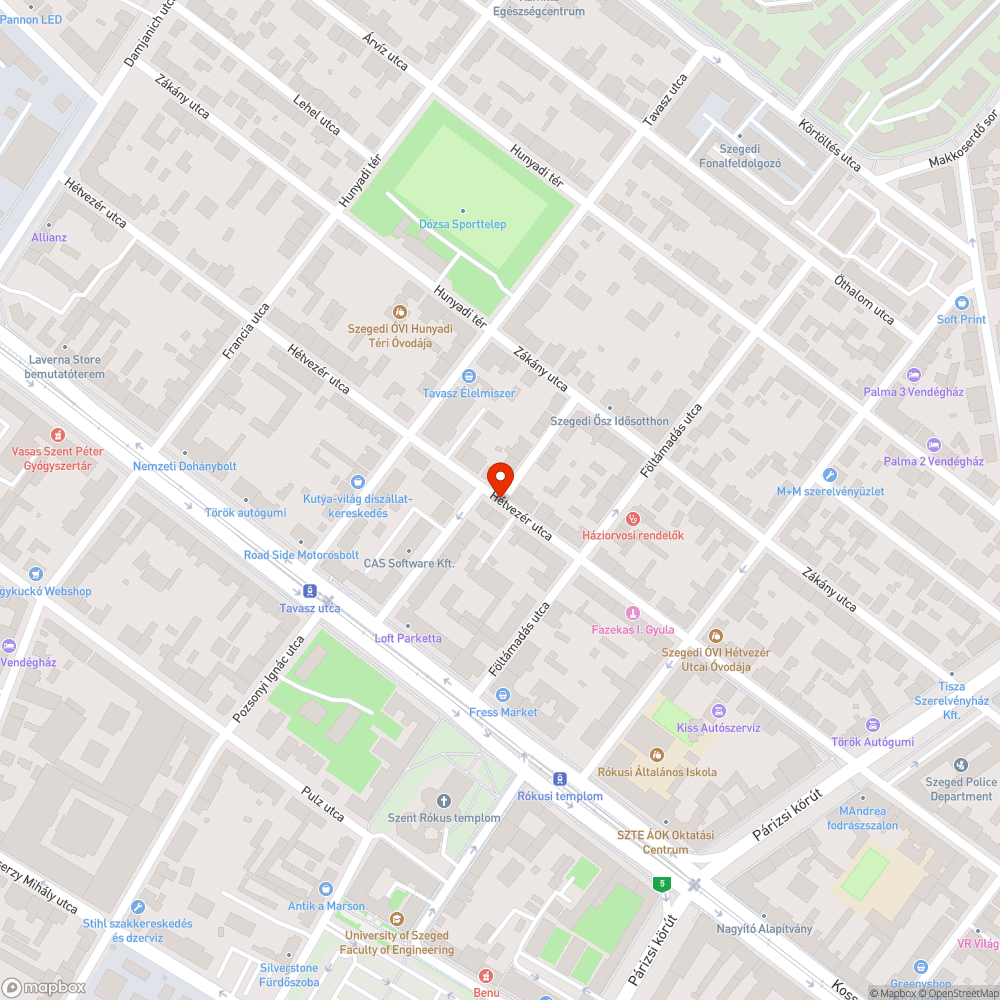 Tuskó bejelentés helye