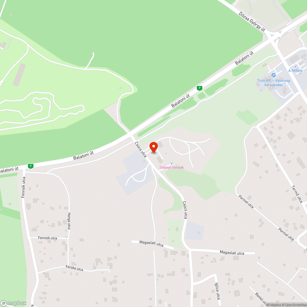 Csúcs utca a Balatoni úti oldalán bejelentés helye