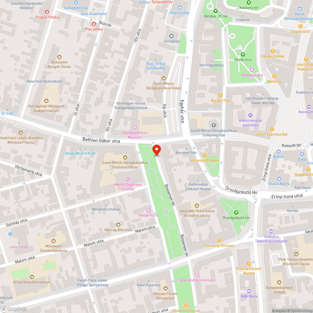 Botlásveszély Nyíregyházán a Bessenyei téren. bejelentés helye