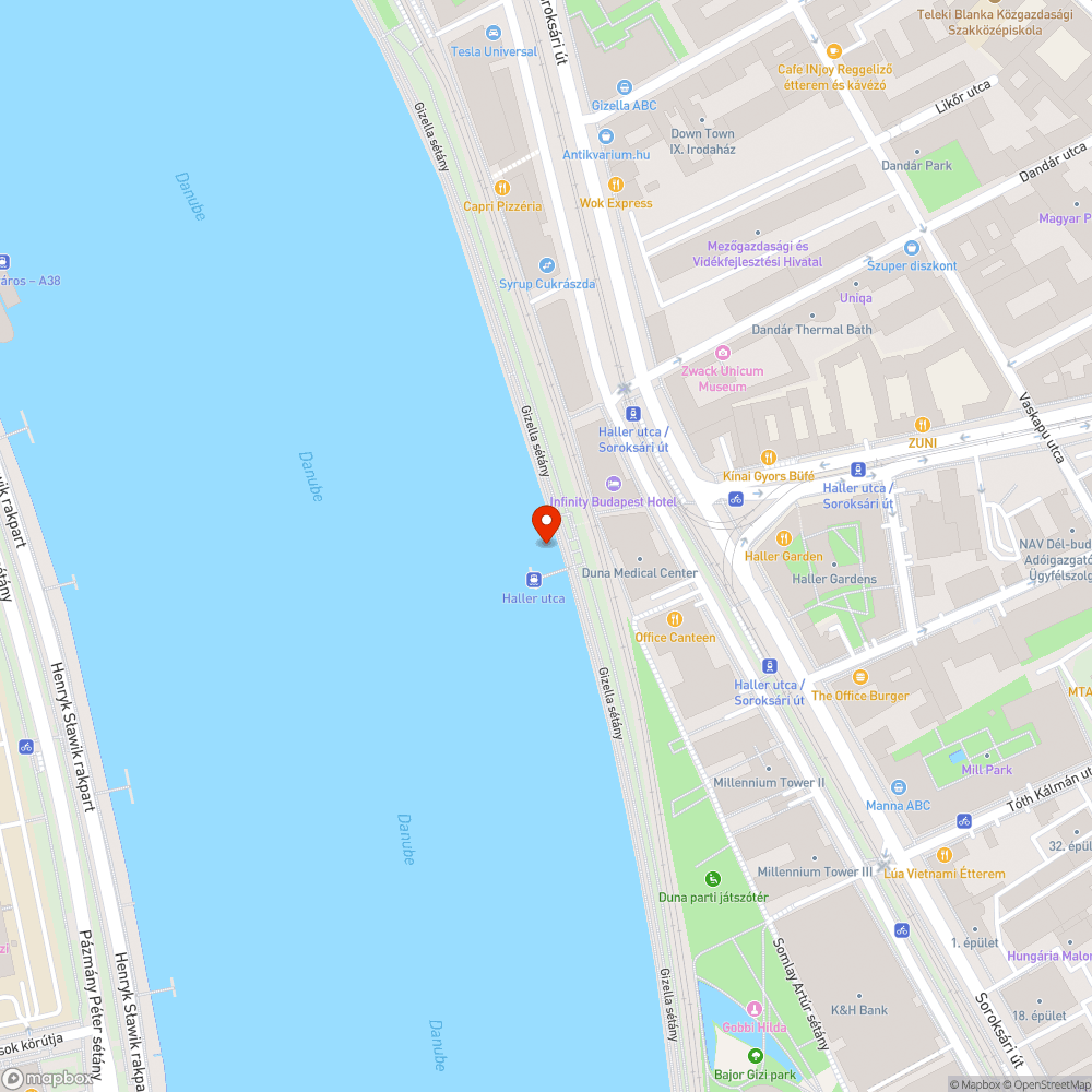 Összegraffitizett hajóállomás bejelentés helye