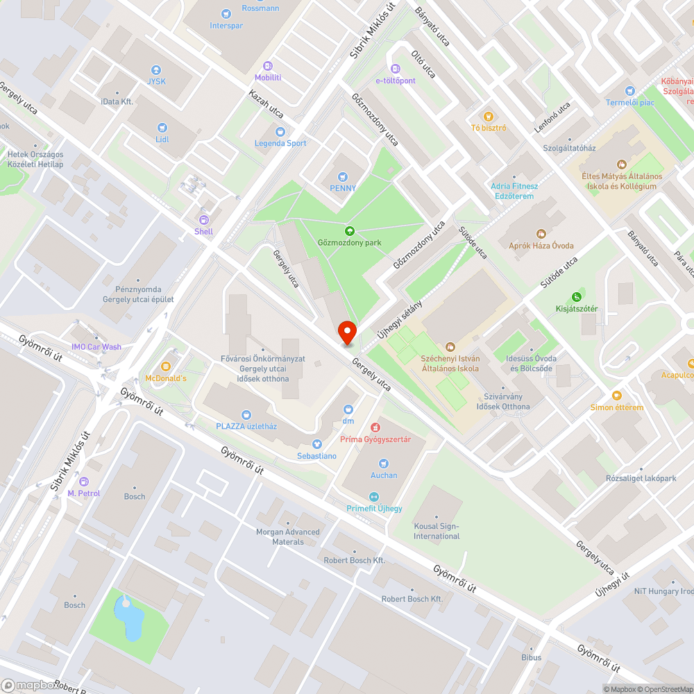 Sérült figyelmeztető tábla Gergely utcai útvonalon a 117 es vonalán bejelentés helye