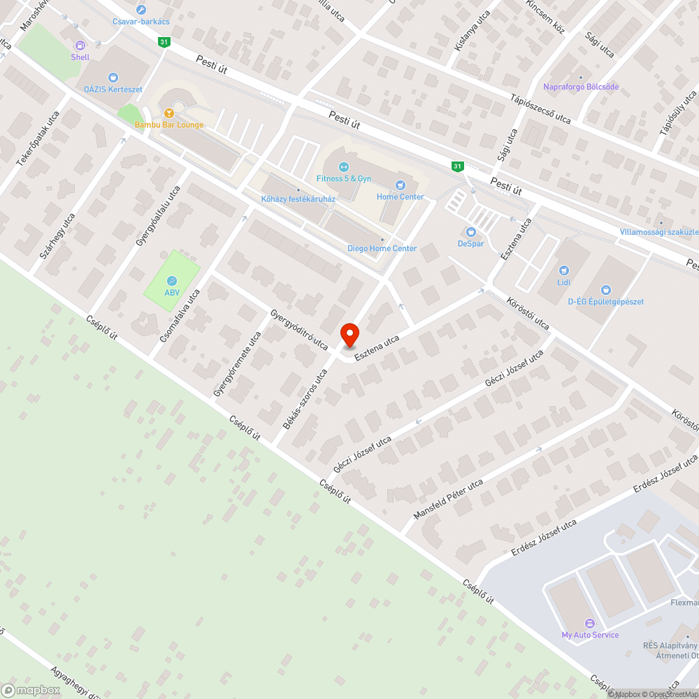 Kátyú a lefolyónál bejelentés helye