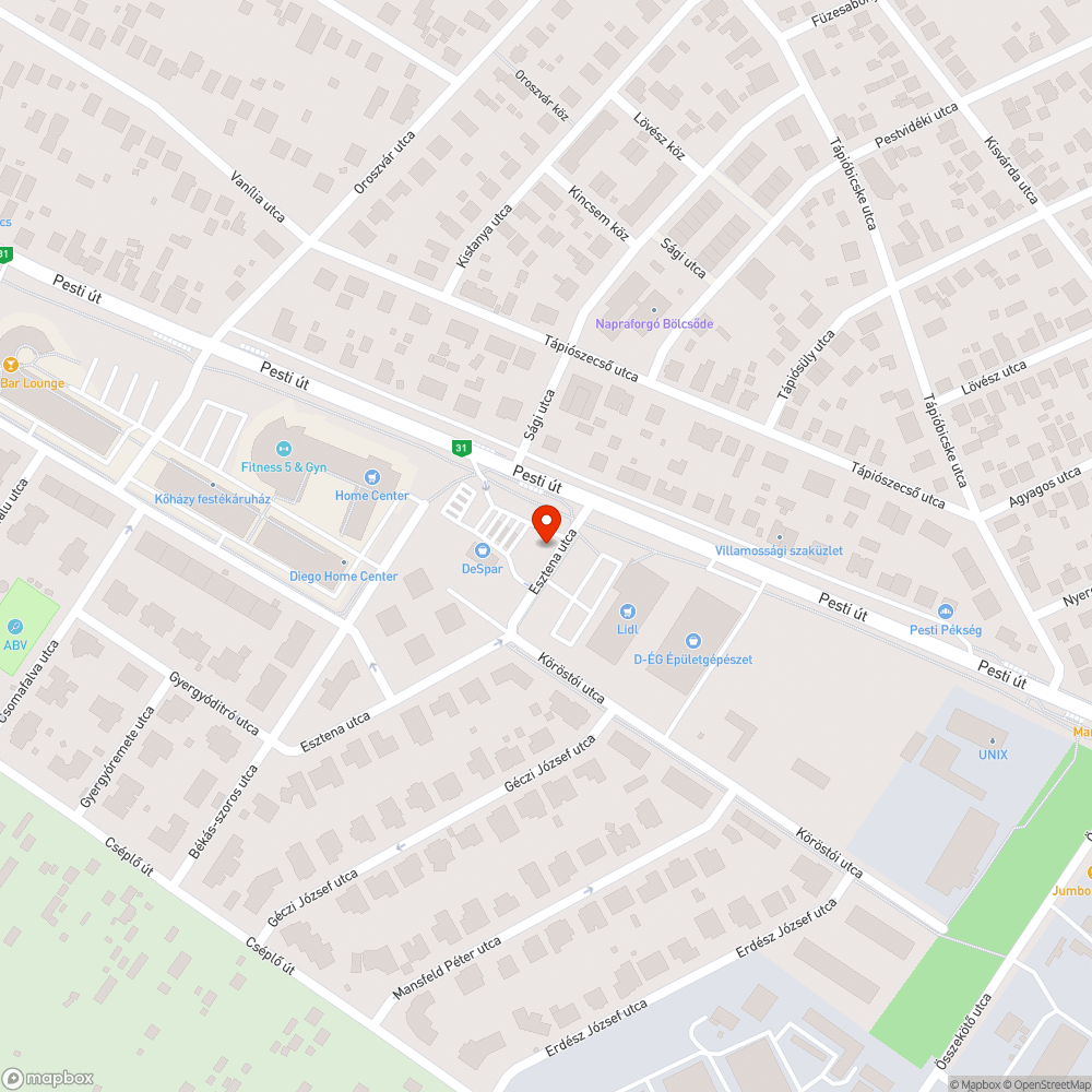 Megdőlt oszlop bejelentés helye