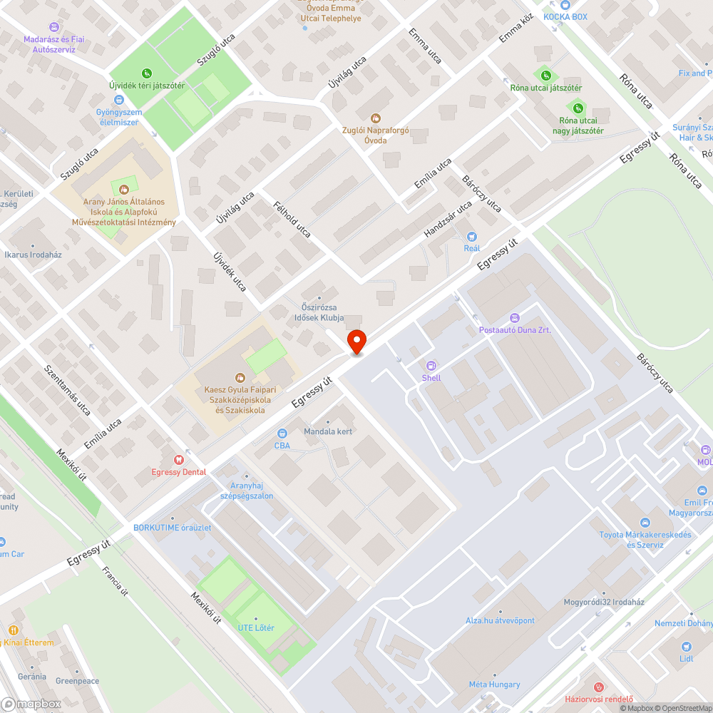 Sötét lámpa bejelentés helye