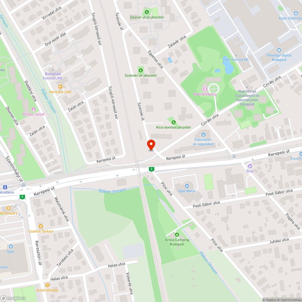 Kátyúk a vasúti híd alatt bejelentés helye