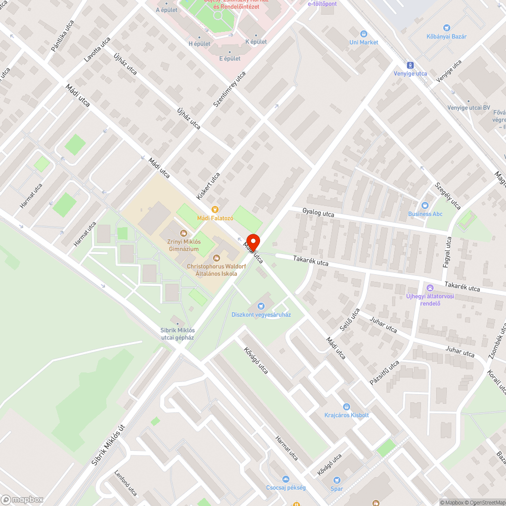 Grafiitis rongálódott autóbusz megálló bejelentés helye