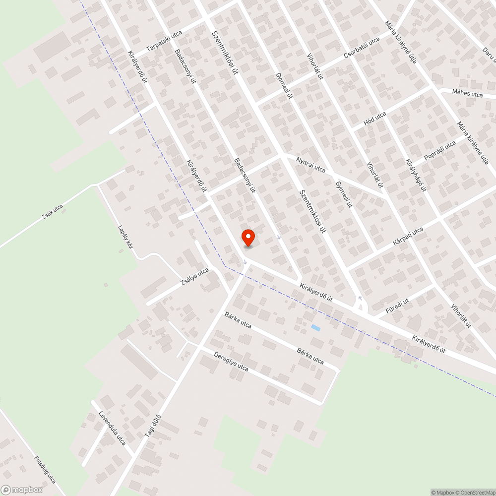 Királyerdő út állandó erős forgalom a T30 övezetben bejelentés helye