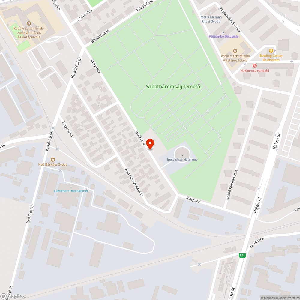 Kátyú bejelentés helye