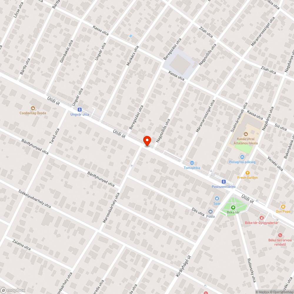 Üllői út - Kátyú bejelentés helye