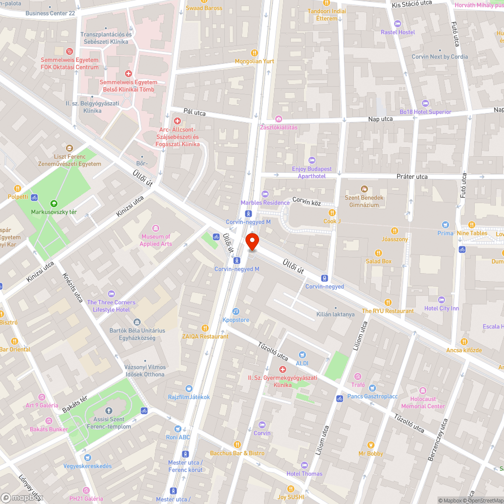 Corvin negyed Kilián laktanya árkádban vaksötétség bejelentés helye